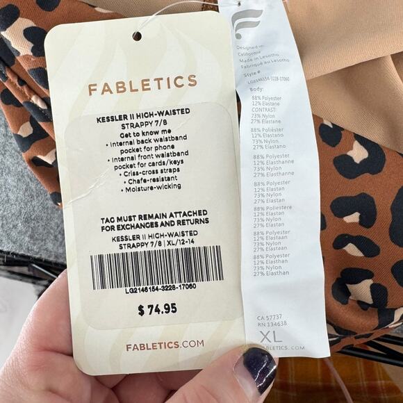 Fabletics Boost PowerHold® Leopard Mocha Meru High-Waisted 7/8 Legging XL | NWT - Picture 10 of 10